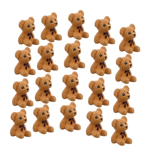 Yardwe 20 Stück Bären Sie Puppenverzierung Bärenfiguren Bärenverzierung Harztiere Bär Gartendekoration Mini-bärenfiguren Aus Kunstharz Mini-bären- Kleine Bärenfiguren Harz Hellbraun von Yardwe