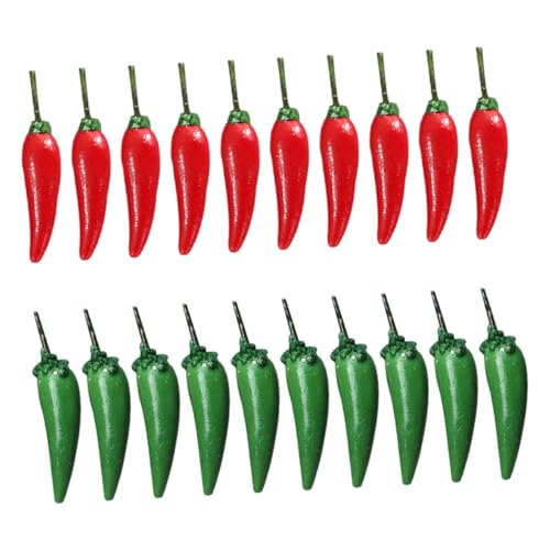 Yardwe 20 Stück Chili-Modell Simulationsdekoration Puppenstubengemüse Chili -Paprika -Dekorationen Mini-puppenhauszubehör Chili-Pfeffer-mittelstück Puppenhaus-Obst Harz Yardwe 20 Stück Chili-Modell Simulationsdekoration Puppenstubengemüse Chili -Paprika -Dekorationen Mini-puppenhauszubehör Chili-Pfeffer-mittelstück Puppenhaus-Obst Harz von Yardwe
