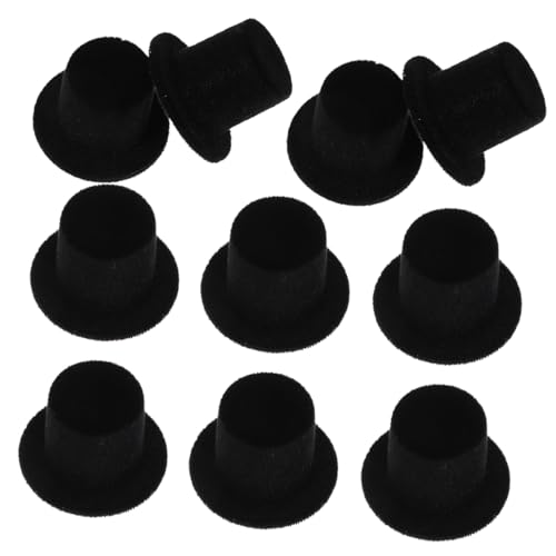 Yardwe 20 Stück Clown-Hut winziger Tops-Hut Mini-Weihnachtsfiguren Kappe Mini-Hüte kleine Hüte Weihnachts-Minimütze Schneemannmütze basteln Miniaturhüte Minihüte zum Basteln Samt Black von Yardwe