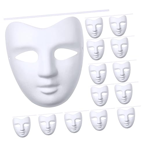 Yardwe 20 Stück Diy Leere Papiermasken für Kostümpartys Bastelmasken zum Bemalen Kreative Handwerksmasken für Cosplay und Kunstprojekte von Yardwe