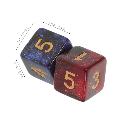 Yardwe 20 Stück Galaxy Shimmer Acrylic Dice Bunte Gravierte Sechsseitige Würfel für Tabletop Spiele Rpgs und Unterricht Space-Thema für Brett Strategiespiele von Yardwe
