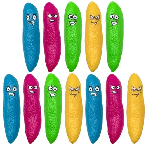 Yardwe 20 Stück Halloween Spielzeugset Lustige Fake Poop Finger Spielzeuge für Partys Pranks und Waschbar und Wiederverwendbar Grün Blau Gelb von Yardwe