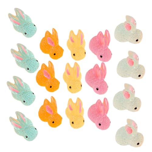 Yardwe 20 Stück Hase Figuren Leuchtende Kaninchen Statuen für Mikro Landschaftsdekoration Niedliche Resin Deko für Garten Puppenhaus und Ostern von Yardwe