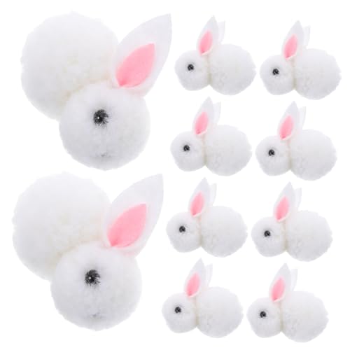 Yardwe 20 Stück Hase Stoffhase Mini-Filzhase Mini-Kaninchen Hase aus Wollfilz Plüsch Kaninchen Bastel Zubehör Simulations-Plüschspielzeug-Puppenornamente Simulationstiermodell Plüsch Weiß von Yardwe