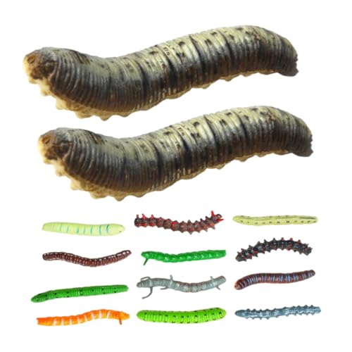 Yardwe 20 Stück Insektenmodell Halloween Streichspielzeug Realistische Raupensimulation Raupenspielzeug Realistisches Raupenspielzeug Halloween Scherzspielzeug Wissenschaftliches von Yardwe