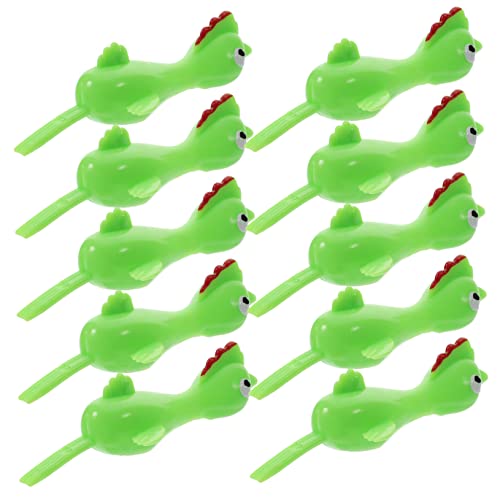 Yardwe 20 Stück Katapult-Küken- Cartoon-Huhn- Huhn elastisches Hühnchenspielzeug Mini-Huhn Hühnerzubehör Kuscheltier Huhn Vinyl Green von Yardwe
