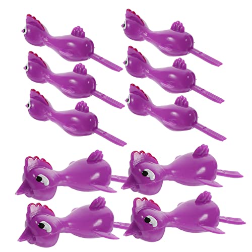 Yardwe 20 Stück Katapult-Küken- Mini-Huhn Huhn Hühnerzubehör elastisches Hühnchenspielzeug für Huhn Kuscheltier Huhn Vinyl Violett von Yardwe