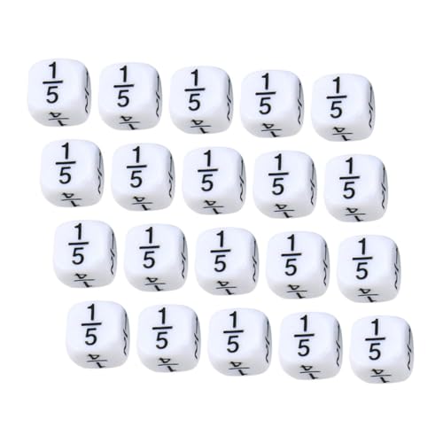 Yardwe 20 Stück Mathematik Spielwürfel Mathe Bruchwürfel Zählwürfel Multifunktionswürfel Spielzubehör Klassenzimmer Zählwürfel Mathe Spielwürfel Polyedrische Zahlen Lehrwürfel von Yardwe