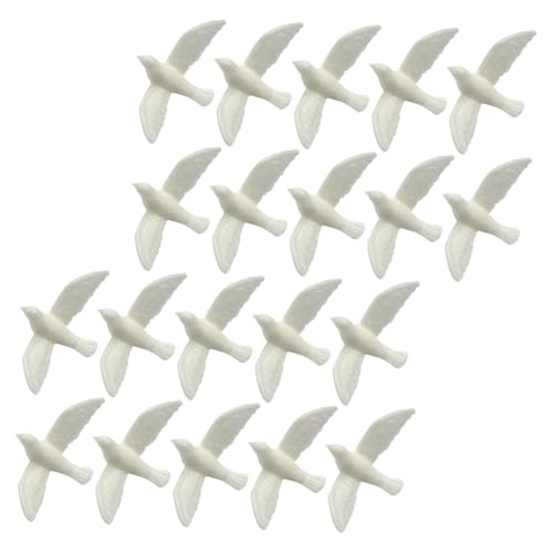 Yardwe 20 Stück Mikro-Landschaftsverzierung Puppe klein Ornamente miniaturfiguren miniaturen Figuren Stellen Sie Sich vor, zu Modell mit künstlichen Vögeln Harz Weiß von Yardwe