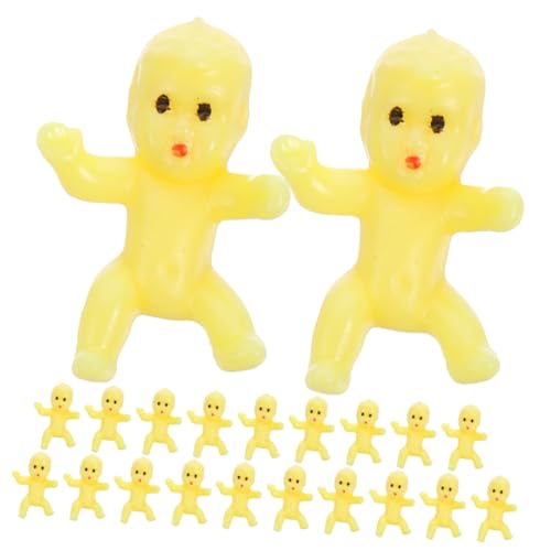 Yardwe 20 Stück Mini- -Eiswürfel Dekorationen Figuren kleine Plastik Babys winzige Plastikbabys Mini-Plastikbabys für kleine Plastikbabys Mini-Babys Yellow von Yardwe