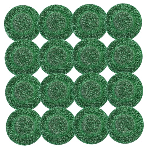 Yardwe 20 Stück Mini-Hut Kleine Hüte Zum Basteln Miniatur Größe Kleiner Hut Schmücken Winzig Mini-Zylinder Puppe Stroh Für Kleiner Jazzhut Feiner Farbiger Stoff Dark Green von Yardwe