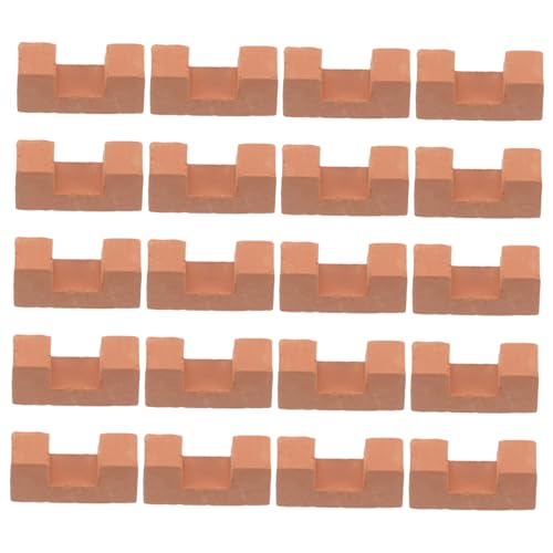 Yardwe 20 Stück Mini-Steine DIY Baumaterial BAU Modell Hausmodelle Basteln Architektur puppenhaus zubehör Landschaftsgestaltung Ziegel Mini-Gartenzubehör Bastelsteine Ton Orange von Yardwe