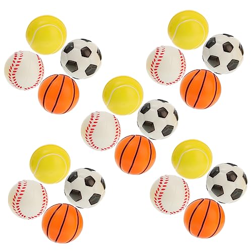 Yardwe 20 Stück Mini Stressbälle Schaumstoff Sportbälle für Erwachsene zur Stressbewältigung Vielseitig Einsetzbar Designs Fußball Baseball Tennis Basketball Yardwe 20 Stück Mini Stressbälle Schaumstoff Sportbälle für Erwachsene zur Stressbewältigung Vielseitig Einsetzbar Designs Fußball Baseball Tennis Basketball von Yardwe