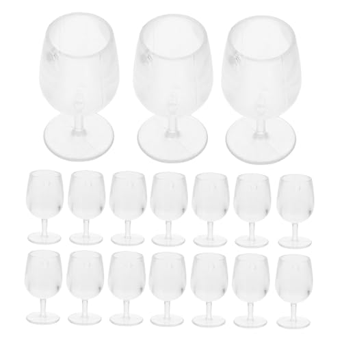 Yardwe 20 Stück Mini Weinglas Zubehör Puppenhaus Miniatur Geburtstag Mini Weinbecher Winzige Becher Zum Basteln Mini Weinkelch Mini Weinbecher Zum Basteln Kunststoff von Yardwe