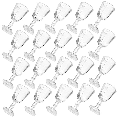 Yardwe 20 Stück Mini Weinglas kleine Gläser DIY Miniatur Mini-Weinkelch mini für Weingläser Kinderspielzeug Puppe Weinkelch Mini-Rotweinbecher Miniatur-Zubehör Harz von Yardwe