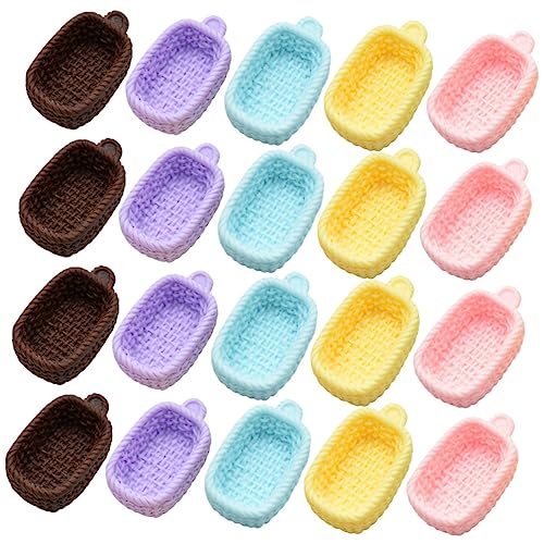 Yardwe 20 Stück Mini-körbe-Ornamente Körbe Mini-zubehör Für Puppen Puppenhaus-Ornament Mini Körbe Simulierte Körbe Minikörbe Für Puppenhaus Miniaturkörbe Harz von Yardwe