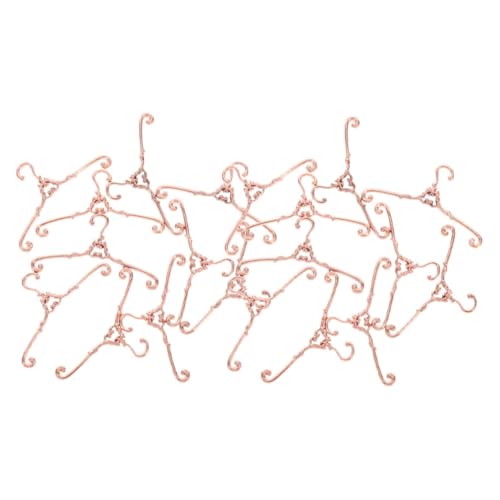 Yardwe 20 Stück Miniatur Kleiderbügel für Puppen Vintage Metallhaken für Puppenhaus zur Aufbewahrung und Präsentation von Puppenkleidung Roségold von Yardwe