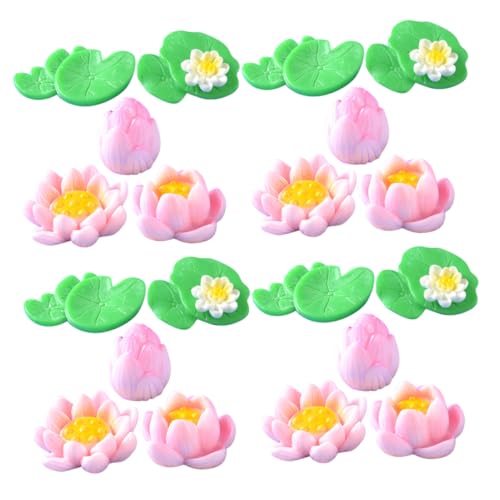 Yardwe 20 Stück Miniatur Lotus Figuren aus Harz für Fischtank Deko Mikrolandschaft Zubehör für Teich Garten Puppenhaus und Aquarien Dekoration von Yardwe
