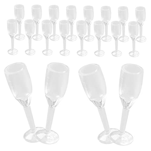 Yardwe 20 Stück Miniaturbrille Mikro-landschaftskelch Dekorativer Miniaturkelch Puppenhaus Kelch Mini-hausgläser Puppenhauszubehör Mikro Kelch Mini-hauscocktailbecher Transparent Plastik von Yardwe
