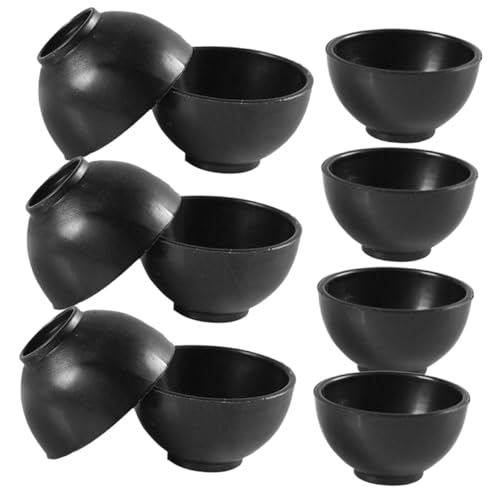 Yardwe 20 Stück Miniaturen Schale Dollhouse Accessories Dollhouse zubehör Zubehör Schüssel klein zerschmettert Mini Hausgericht Mini-Hausküchenzubehör Puppenschale Plastik Black von Yardwe