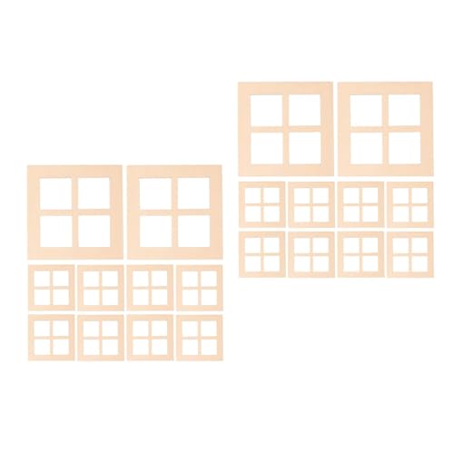 Yardwe 20 Stück Puppenhaus-Fensterrahmen Aus Holz – 1:12 Fenstermodell Für DIY-Mini-Heimdekoration Yardwe 20 Stück Puppenhaus-Fensterrahmen Aus Holz – 1:12 Fenstermodell Für DIY-Mini-Heimdekoration von Yardwe