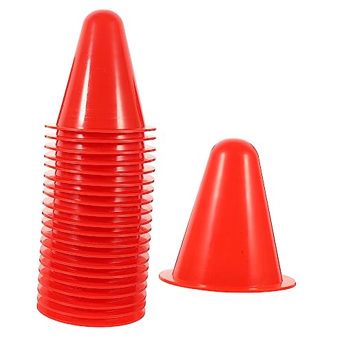 Yardwe 20 Stück Roller-Skating-Stapelbarriere Sport Ausbildung Zapfen für Übung Trainingskegel zum Skaten Trainingsmarker Outdoor-Trainingskegel kleine Plastik rot von Yardwe