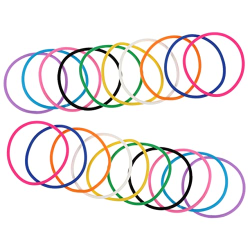 Yardwe 20 Stück Silikonarmbänder Elastische Handgelenkarmbänder Mode Jelly Armbänder für Musikfestivals und Freizeitaktivitäten Gemischte Farben von Yardwe