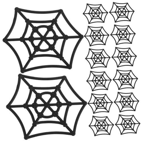 Yardwe 20 Stück Spinnennetz- Halloween-Spinnennetz Schaum Party Klein Miniatur Streich Gefälscht Ornamente Riese Gruselig Spielzeuge Halloween Deko Outdoor Plastik Black von Yardwe