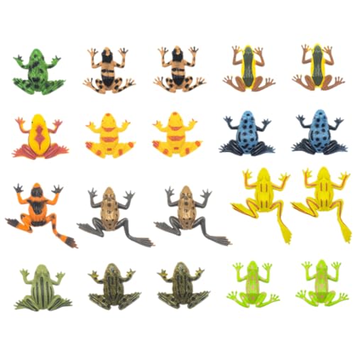 Yardwe 20 Stück Teiliges Miniatur Frosch Figuren Lebensechte Miniatur Frosch Ornamente Detailreiche Mini Landschaft Deko Pädagogische Tiermodelle für Garten von Yardwe