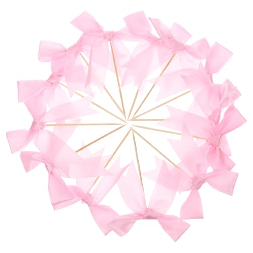 Yardwe 20 Stück Teiliges Schleifen Cake Picks Dekorative Cupcake Inserts mit Eleganten Bändern für Hochzeiten Geburtstagsfeiern und Weitere Anlässe Robuste Kuchendekorationen aus von Yardwe