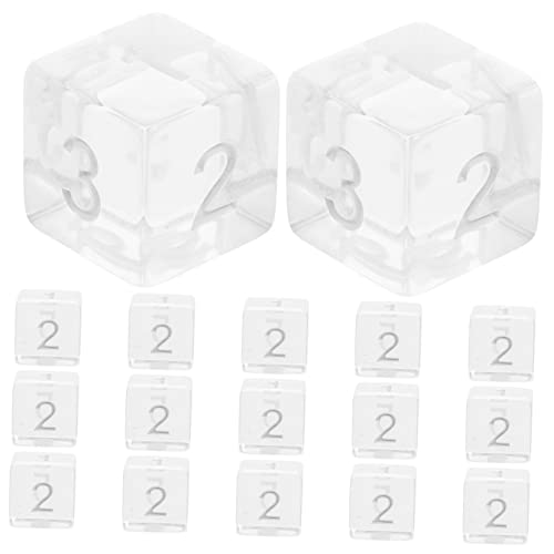 Yardwe 20 Stück Würfel -Brettspielzubehör Partyspielwürfel Partywürfel polyedrische Würfel Zahlenwürfel Unterhaltungswürfel Acryl Transparent von Yardwe