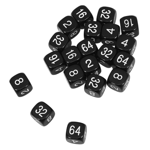 Yardwe 20 Stück Würfel lehren Requisiten große Würfel mehrere 6 Würfel Planke würfel würfel Tischspielwürfel Acryl-Würfel-Requisite Spiel Würfel Partyzubehör Würfeln Black von Yardwe
