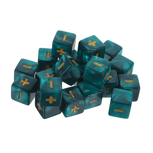 Yardwe 20 Stück arithmetische Lehrmittel Symbol Mathe-Aktivitätswürfel Plus Minus Mathe-Lehrwürfel Würfelzählspiel Standard-Spielwürfel Spiel Mathe-Unterrichtszubehör Acryl Green von Yardwe