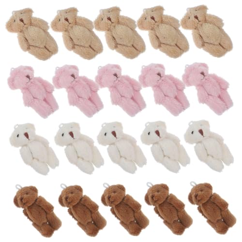 Yardwe 20 Stück ausgestopfte Bärenpuppe Bärenbeutel Charme Schlüsselanhänger Plüsch Abschlussbär Kleiner Bär Schlüsselanhänger Mini Bären Plüschtier Minibären PP Baumwolle von Yardwe