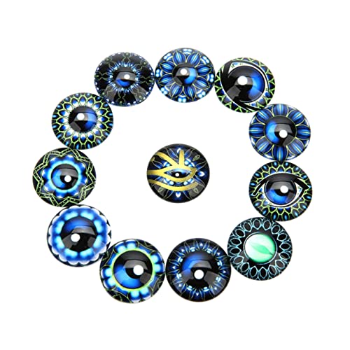 Yardwe 20 Stücke Patch Runde Glas Cabochon Schmuck Patches Edelsteine ​​Glas Aufkleber DIY Schmuck Material Blau von Yardwe