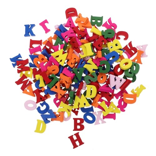 Yardwe 200 Stück Buchstabenverzierungen Brief bunt Ornament Wurstbuchstaben unvollendete Buchstaben des Alphabets für große Holzbuchstaben Buchstabendekor aus Holz hölzern von Yardwe