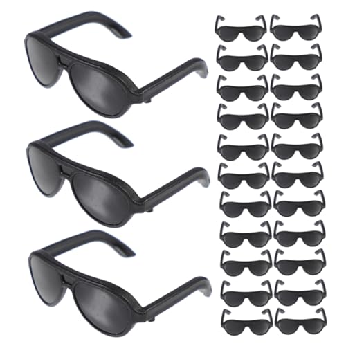 Yardwe 200 Stück Mini Sonnenbrillen für Puppen Miniatur Schwarze Kunststoffbrillen Winzige Eyewear für Puppenkleider DIY Bastelzubehör Puppenhaus Dekoration von Yardwe