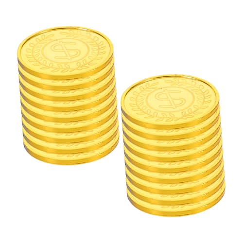 Yardwe 200 Stück Piratenmünzen aus Kunststoff Goldfarben Realistische Spielmünzen für Schatzsuche Partydeko Brettspiel-Chips Klassenzimmer Belohnung Leicht und Fantasievoll von Yardwe