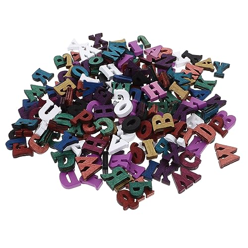 Yardwe 200 Stück Protokollbuchstaben Ornament rustikal farbig Alphabet Brief hängend bunter Blockbuchstabe Buchstaben zum Basteln große Holzbuchstaben für die Wand hölzern von Yardwe