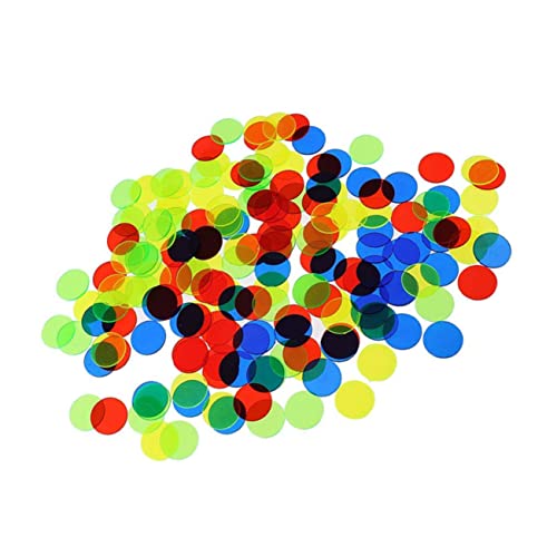Yardwe 200 Stück Zählchips Plastik Bingo Marker für Lernspiele und Bingo Events Farben Zufällig zum Zählen Sortieren für Mathematische Zufällige Farbe von Yardwe