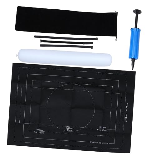 Yardwe 2000 Stück Puzzlematte Schwarz Filzunterlage mit Aufblasbarem Rohr Rollbar für Teile Puzzle Tragbare Puzzle Decke ohne Fixierbänder für Einfaches Verstauen und Sortieren von Yardwe