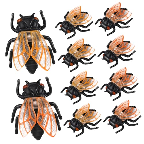 Yardwe 20Stücke Cicada Spielzeugmodell Dekorative Figur für Garten und Büro Umweltfreundliches Landschaftszubehör für Feengarten und Sammler von Yardwe