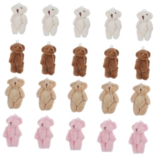 Yardwe 20Stücke Mini Stoffbären Niedliche Plüschbären und Kleine Accessoires für Babyparty Schlüsselanhänger und Taschenanhänger von Yardwe