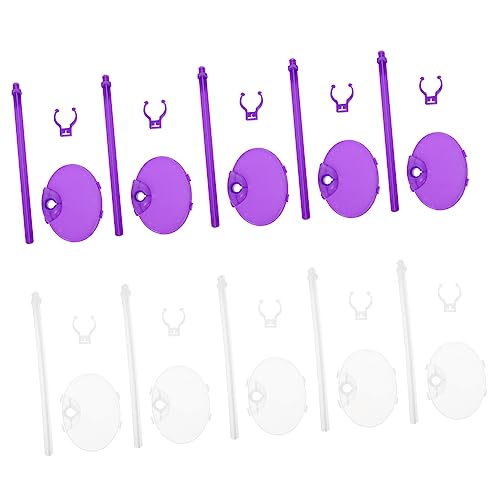 Yardwe 20Stücke Puppenständer Verstellbar Universelle Halterung Für Puppen Modell Und Figuren Transparente Lilafarbene Für Kreatives Display Im Kinderzimmer von Yardwe