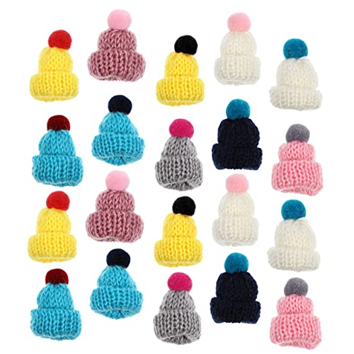 Yardwe 20Stücke Strickmützen Multifunktionale Hüte Für DIY Handwerk Dekoration Für Puppen Festlichkeiten Und Kreative Projekte Bunten Farben von Yardwe