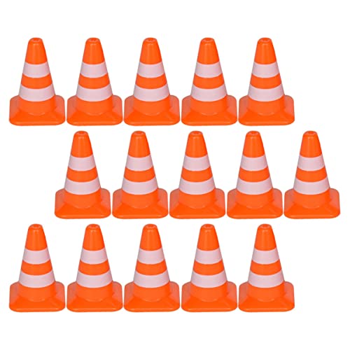 Yardwe 21 Stück Verkehrszeichen- Verkehrskegel Lehrreich Spielzeugkegel Training Straßensperrkegel Verkehrszeichen Mini-verkehrskegel Für Miniatur Orange Abs von Yardwe