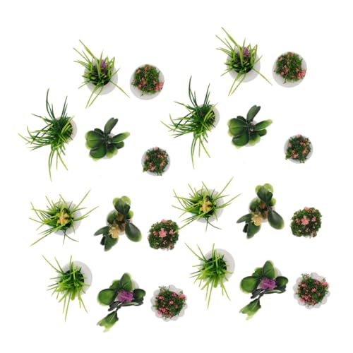 Yardwe 22 Stück Teiliges Miniatur Pflanzen mit Realistischem Design Mini Bonsai und Puppenhaus Dekoration Kompakte Künstliche Gartenornamente für DIY Micro Landschaft und Kleine Räume von Yardwe
