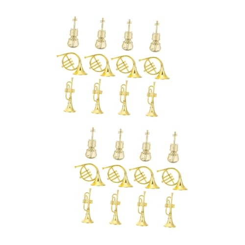 Yardwe 24 Stck. Teiliges Weihnachtsbaum Deko Musikinstrumente Miniaturmodelle Violine Horn Trompete DIY Anhänger für Festliche Girlanden und Baumdekorationen von Yardwe