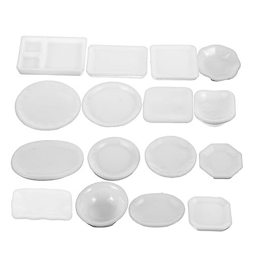 Yardwe 24 Stück Mini-Besteck puppenhauszubehör Puppenhauslieferungen Miniaturutensilien geben vor, zu Sein Puppenhausdekor Mini -Schüssel Mini-Tassen Miniteller Plastik von Yardwe