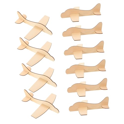 Yardwe 24 Stück Modellflugzeug aus Holz Unfertiges Flugzeug Kleines Flugzeughandwerk bastelkasten bastelmaterial Holzflugzeug -Graffiti-Requisite Flugzeughandwerk aus Holz hölzern von Yardwe